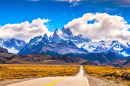 Route vers les montagnes de Fitzroy, Patagonie