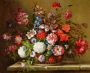 Nature morte de fleurs dans un panier