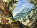 Un large paysage avec l'archange Raphael