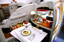 La classe Business d'un airbus A380 des Emirates Airlines