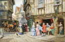 Scène d'une rue mouvementée