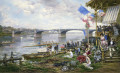 Regate d'étésur le pont de Bercy