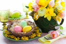 Arrangement de la table de Pâques