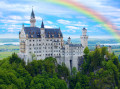 Arc-en-ciel sur le château de Neuschwanstein, Alpes de BavièreAlps
