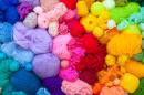 Pelottes de laine colorées