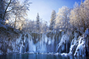 Parc National de Plitvice Lakes en hiver