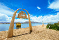Totora Boat sur le Lac Titicaca, Pérou