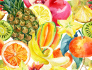 Watercolor Fruit Mix