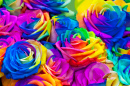 Bouquet de roses arc-en-ciel