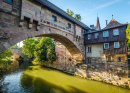 Pont de la rivière Pegnitz, Nuremberg, Allemagne