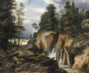 Paysage rocheux avec une cascade