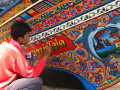 Peintures sur un bateau de pêcheur Thaï