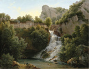 Paysage avec une cascade