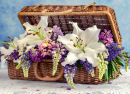 Un bouquet de lupins et de lilas