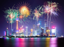 Feux d'artifice du nouvel an à Shanghai, Chine
