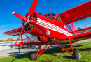 Red Biplane on a Sunny Day