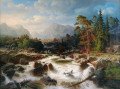 Paysage dramatique d'une cascade