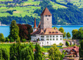Spiez Castle by Thun Lake, Switzerland