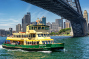 Ferry de Sydney sous le Harbour Bridge