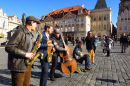 Groupe de musiciens à Prague, République Tchèque