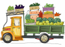 Camion rempli de légumes