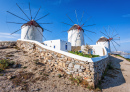 Mykonos Windmills, Cyclades, Grèce