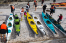 Kayakers à Cape Town, Afrique du Sud