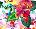 Aquarelle de fleurs tropicales
