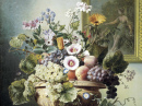 Nature morte avec des fleurs et des fruits