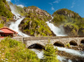 Cascades de Latefossen Twin, Odda, Norvège