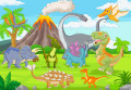 Dinosaures amusants dans la jungle