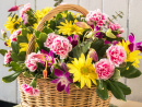 Floral Arrangement in a Wicker Basket