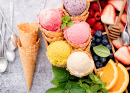Ice Cream Cones with Berries