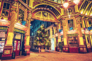 Leadenhall Market Decorated for Christmas, London