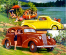 1935 Oldsmobile Six Sedan & Pontiac Sport Coupe