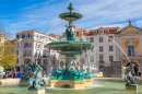 Fontaine de la place Rossio, Lisbonne, Portugal