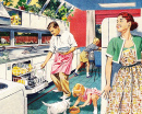 Busy Kitchen 1953 Publicité nationale en acier