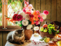 Nature morte avec un chaton mignon