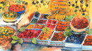 Aquarelle du marché aux fruits
