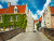 Maisons le long du canal à Bruges, Belgique