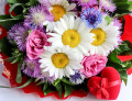 Bouquet avec un coffret cadeau