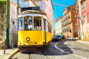 Vintage Tram à Lisbonne, Portugal