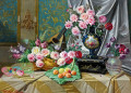 Nature morte aux fleurs et aux fruits