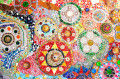 Mosaïques sur le mur en Thaïlande