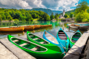 Kayaks sur le lac Bohinj, Slovénie
