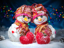 Bonhommes de neige amoureux