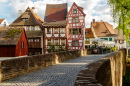 Pont historique sur la rivière Blau, Ulm, Allemagne