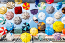 Parapluies colorés à Zürich, Suisse