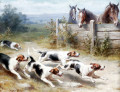 Paysage avec chiens et chevaux