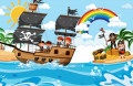 Enfants pirates sur le navire